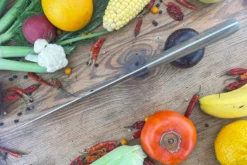 Chef's Knife (Cocinero 230mm) With Argentine Lignum Vitae And O2 Carbon Steel -Optimal Knives Store 106567 3 x