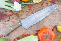 Chef's Knife (Cocinero 230mm) With Argentine Lignum Vitae And O2 Carbon Steel -Optimal Knives Store 106567 4 x
