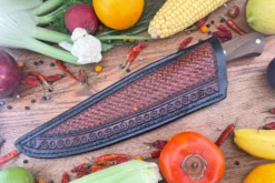 Chef's Knife (Cocinero 230mm) With Argentine Lignum Vitae And O2 Carbon Steel -Optimal Knives Store 106567 5 x