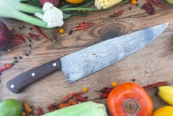 Chef's Knife (Cocinero 230mm) With Guayacan Ebony And O2 Carbon Steel -Optimal Knives Store 106569 5 x