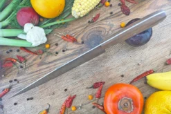 Chef's Knife (Cocinero 230mm) With Lapacho And O2 Carbon Steel -Optimal Knives Store 106570 3 x