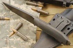 Drop Point Crusher Belt Knife With Black Laminate -Optimal Knives Store 106617 3 x