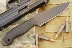 Drop Point Crusher Belt Knife With Black Laminate -Optimal Knives Store 106617 4 x