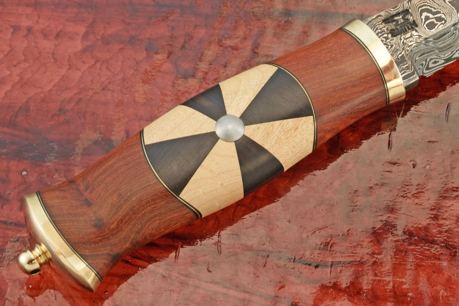 Shield Maiden Puukko With Damascus, Snake Bean, Ebony, And Maple 4 Shield Maiden Puukko With Damascus, Snake Bean, Ebony, And Maple - Image 4