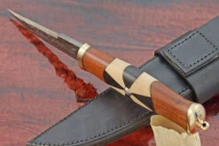 Shield Maiden Puukko With Damascus, Snake Bean, Ebony, And Maple 12 Shield Maiden Puukko With Damascus, Snake Bean, Ebony, And Maple -Optimal Knives Store 106630 5 x