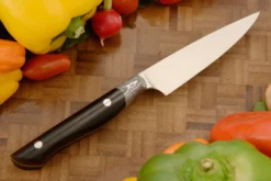 Paring Knife (3-1/2 In.) With Black G10 And FatCarbon -Optimal Knives Store 106707 3 x