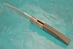 HI-04 Engraved Front Flipper With Purple Dark Matter FatCarbon (Ceramic IKBS) -Optimal Knives Store 106787 3 x