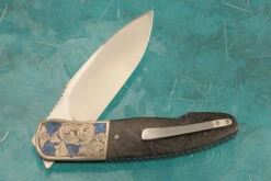 HI-04 Engraved Front Flipper With Purple Dark Matter FatCarbon (Ceramic IKBS) -Optimal Knives Store 106787 4 x