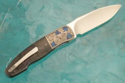 HI-04 Engraved Front Flipper With Purple Dark Matter FatCarbon (Ceramic IKBS) -Optimal Knives Store 106787 5 x