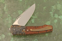Coffin Front Flipper With Curly Koa And Copperflake Shred Carbon Fiber (IKBS) - M390 -Optimal Knives Store 106803 4 x