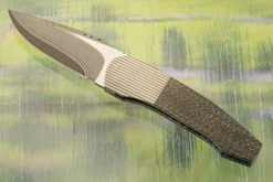 Coffin Front Flipper With Silver Strike Carbon Fiber (IKBS) - SG2 San Mai Damascus
