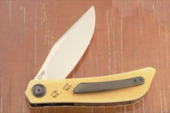 HB19 - Kolobe Flipper With Scrimshawed Antique Westinghouse Micarta (Ceramic IKBS) - M390 8 HB19 - Kolobe Flipper With Scrimshawed Antique Westinghouse Micarta (Ceramic IKBS) - M390 -Optimal Knives Store 106811 4 x