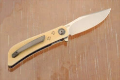 HB19 - Kolobe Flipper With Scrimshawed Antique Westinghouse Micarta (Ceramic IKBS) - M390 9 HB19 - Kolobe Flipper With Scrimshawed Antique Westinghouse Micarta (Ceramic IKBS) - M390 -Optimal Knives Store 106811 5 x