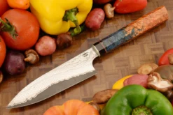 Chef's Knife (Petit Gyuto) With Masur Birch (5-1/2 In.) - VG10 San Mai Damascus