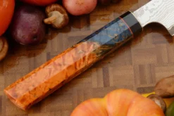 Chef's Knife (Petit Gyuto) With Masur Birch (5-1/2 In.) - VG10 San Mai Damascus -Optimal Knives Store 106824 5 x