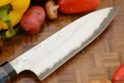 Chef's Knife (Petit Gyuto) With Masur Birch (5-1/2 In.) - VG10 San Mai Damascus -Optimal Knives Store 106824 6 x