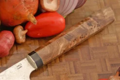 Chef's Knife (Gyuto) With Elm Burl (8-1/2 In.) - VG10 San Mai Damascus -Optimal Knives Store 106830 3 x