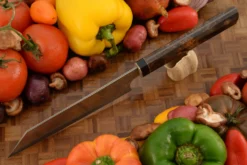 San Mai Damascus Chef's Knife (Bunka) With Elm (6-3/4 In.) 10 San Mai Damascus Chef's Knife (Bunka) With Elm (6-3/4 In.) -Optimal Knives Store 106832 4 x