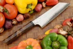 San Mai Damascus Chef's Knife (Bunka) With Elm (6-3/4 In.) 13 San Mai Damascus Chef's Knife (Bunka) With Elm (6-3/4 In.) -Optimal Knives Store 106832 7 x