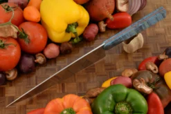 Chef's Knife (8-1/4 In.) With Black Ash Burl -Optimal Knives Store 106833 3 x