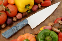 Chef's Knife (8-1/4 In.) With Black Ash Burl -Optimal Knives Store 106833 5 x