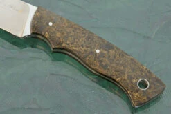 Field Ant Skinner With Gold Dark Matter FatCarbon - M390 -Optimal Knives Store 106855 3 x