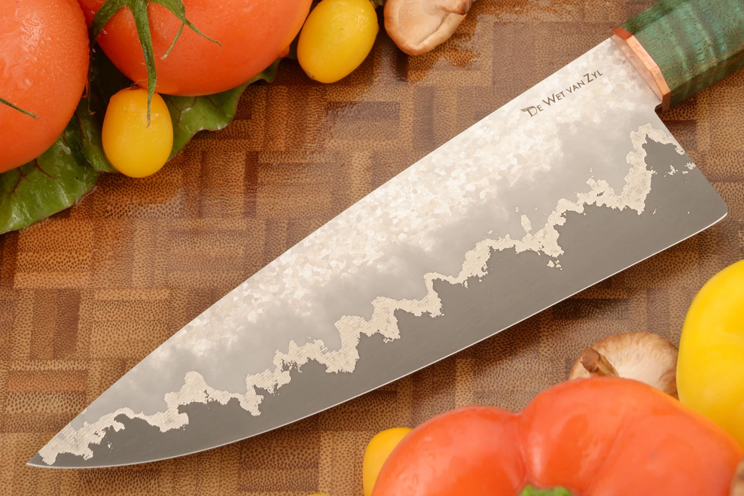 San Mai Chef's Knife With Curly Maple (7-1/8 In) 2 San Mai Chef's Knife With Curly Maple (7-1/8 In) - Image 2