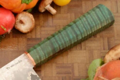 San Mai Chef's Knife With Curly Maple (7-1/8 In) 9 San Mai Chef's Knife With Curly Maple (7-1/8 In) -Optimal Knives Store 106875 3 x