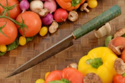 San Mai Chef's Knife With Curly Maple (7-1/8 In) 10 San Mai Chef's Knife With Curly Maple (7-1/8 In) -Optimal Knives Store 106875 4 x