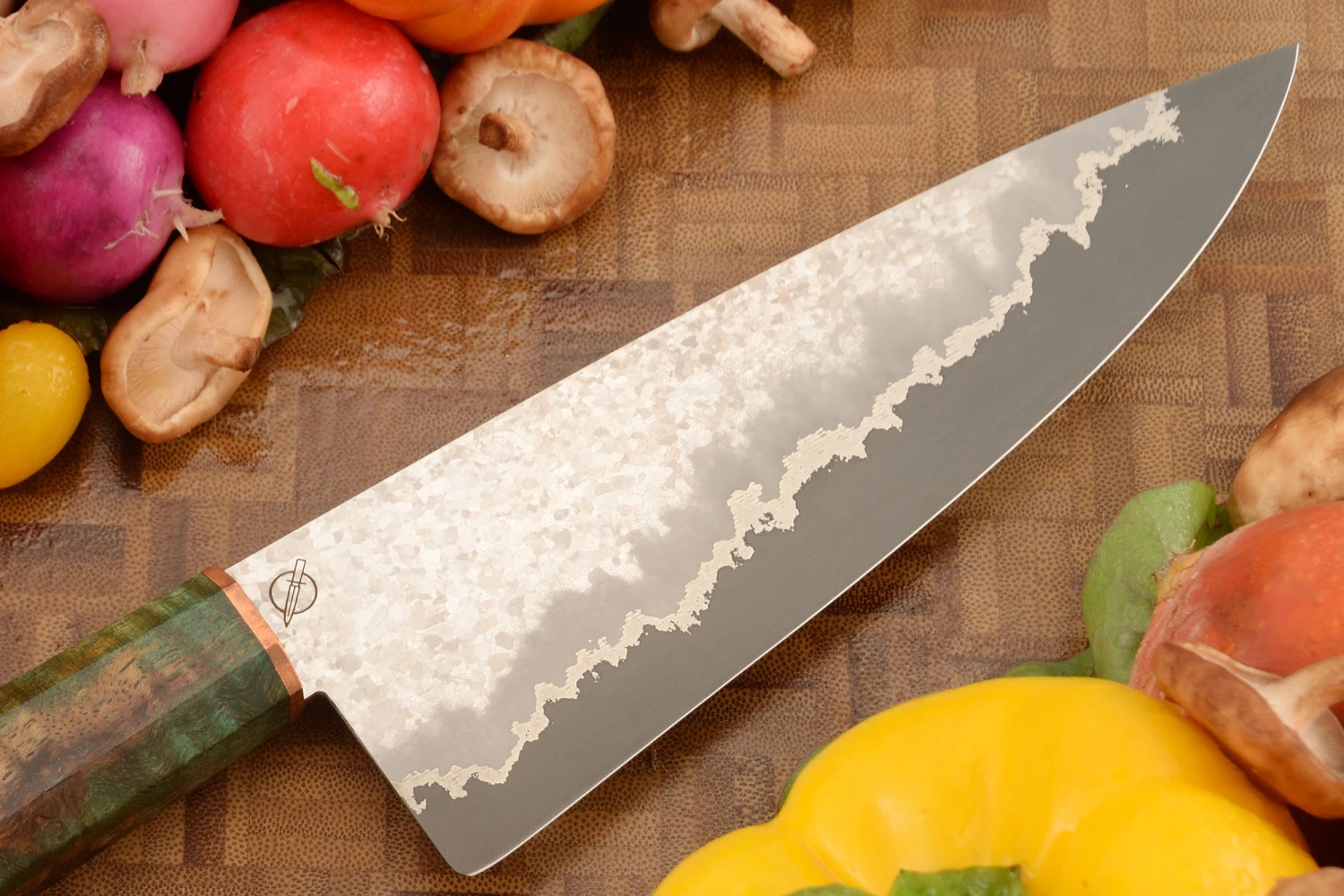 San Mai Chef's Knife With Curly Maple (7-1/8 In) 6 San Mai Chef's Knife With Curly Maple (7-1/8 In) - Image 6