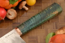 San Mai Chef's Knife (7-3/4 In.) With Curly Mango And Mokume -Optimal Knives Store 106880 3 x