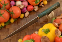 San Mai Chef's Knife (7-3/4 In.) With Curly Mango And Mokume -Optimal Knives Store 106880 4 x