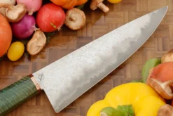 San Mai Chef's Knife (7-3/4 In.) With Curly Mango And Mokume -Optimal Knives Store 106880 6 x