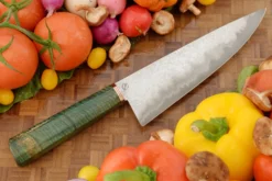 San Mai Chef's Knife (7-3/4 In.) With Curly Mango And Mokume -Optimal Knives Store 106880 7 x