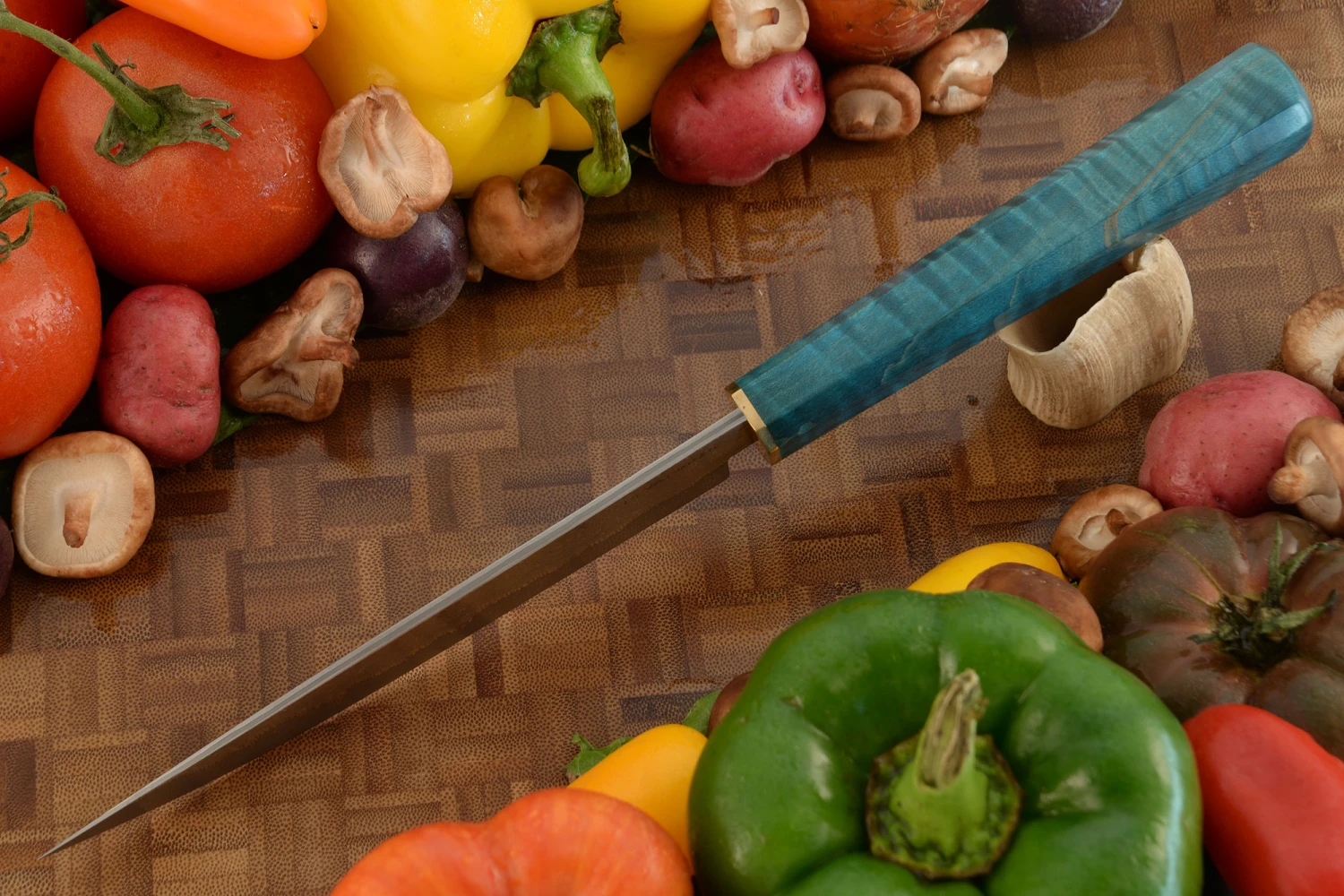 San Mai Damascus Utility With Curly Maple (6-1/4 In) 4 San Mai Damascus Utility With Curly Maple (6-1/4 In) - Image 4