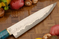 San Mai Damascus Utility With Curly Maple (6-1/4 In) 12 San Mai Damascus Utility With Curly Maple (6-1/4 In) -Optimal Knives Store 106881 6 x