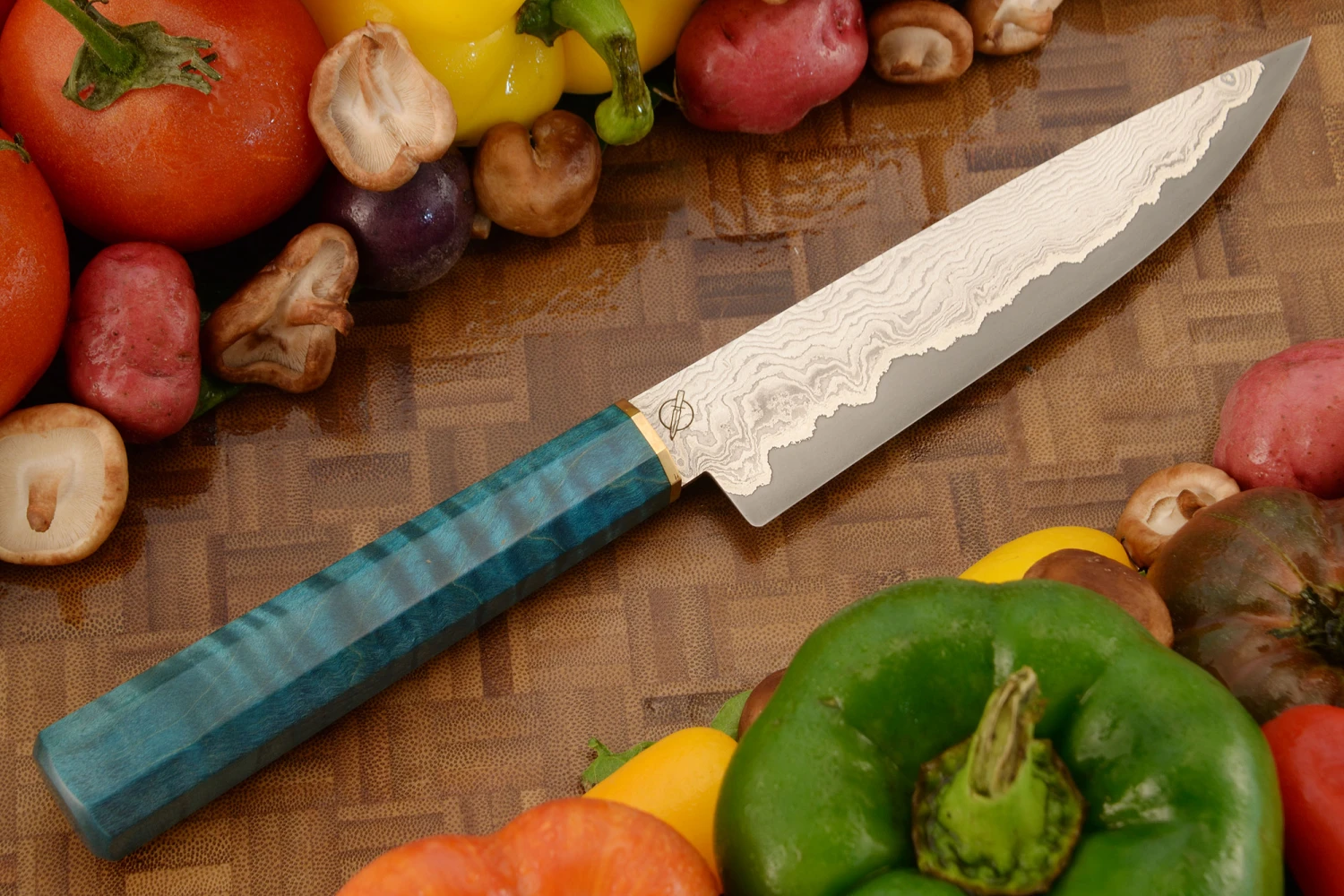 San Mai Damascus Utility With Curly Maple (6-1/4 In) 7 San Mai Damascus Utility With Curly Maple (6-1/4 In) - Image 7