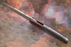 Damascus Flipper With Timascus, And Artic Storm FatCarbon (Ceramic IKBS) -Optimal Knives Store 106927 4 x