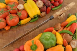 Flame Tooth Damascus Slicer With Himalayan Birch (11-1/2") -Optimal Knives Store 106939 5 x