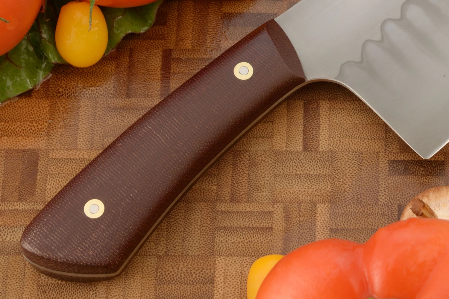 Vegetable Cleaver With Vintage Micarta (6-3/4 In) 3 Vegetable Cleaver With Vintage Micarta (6-3/4 In) - Image 3