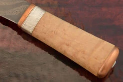 Damascus Utility With Birdseye Maple 9 Damascus Utility With Birdseye Maple -Optimal Knives Store 107017 3 x