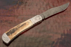 Mosaic Damascus Slipjoint Folder With Mammoth Ivory 13 Mosaic Damascus Slipjoint Folder With Mammoth Ivory -Optimal Knives Store 107052 7 x