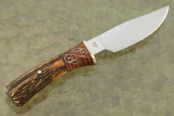 High Clip Point Hunter With Stag And Maple -Optimal Knives Store 107089 6 x