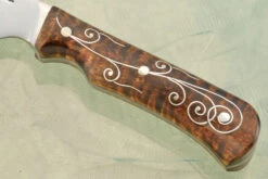 Silver Vines Clip Point Hunter With Curly Maple -Optimal Knives Store 107090 3 x