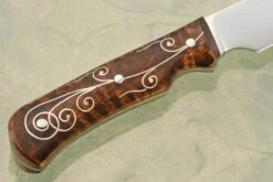 Silver Vines Clip Point Hunter With Curly Maple -Optimal Knives Store 107090 5 x