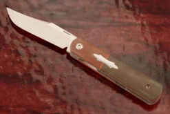 Barlow Front Flipper With Green And Natural Micarta - CPM-154