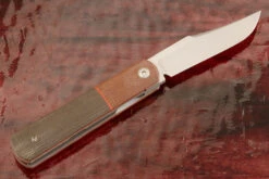 Barlow Front Flipper With Green And Natural Micarta - CPM-154 9 Barlow Front Flipper With Green And Natural Micarta - CPM-154 -Optimal Knives Store 107135 5 x