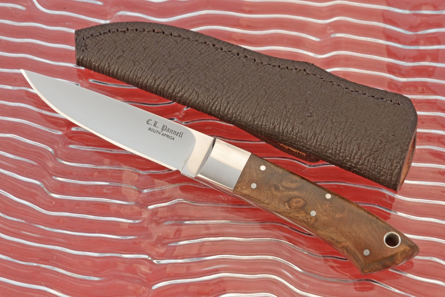 Drop Point Utility With Imbuia Burl 1 Drop Point Utility With Imbuia Burl