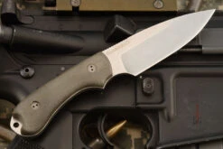 Guardian 3 - 3D Green Micarta, Stonewash Blade, Sabre Grind - CPM-MagnaCut -Optimal Knives Store 107169 4 x