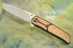 A7 Tanto Flipper With Curly Maple (Ceramic IKBS) - M390